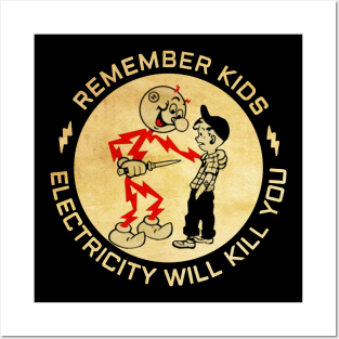 Electric Wall Art - Vintage Electricity Will Kill You by looksart